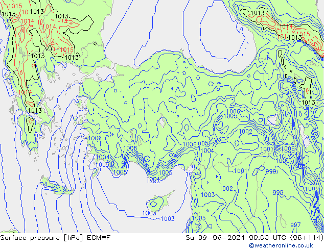 ciśnienie ECMWF nie. 09.06.2024 00 UTC