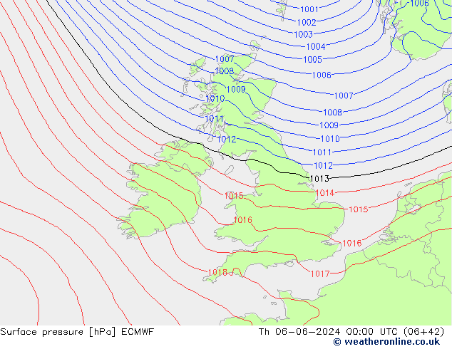 pression de l'air ECMWF jeu 06.06.2024 00 UTC