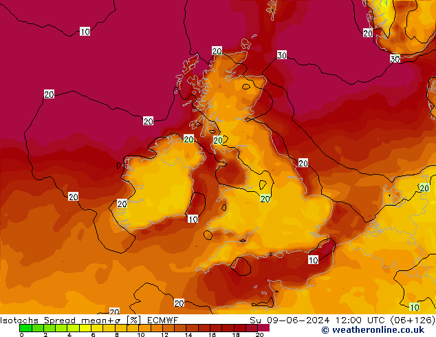 Isotachs Spread ECMWF  09.06.2024 12 UTC