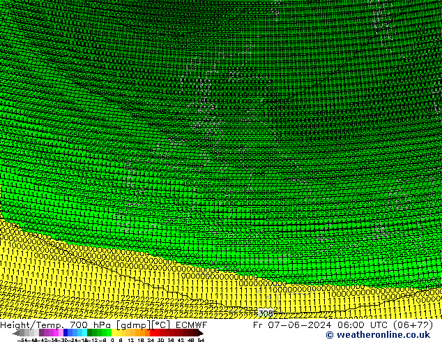 Height/Temp. 700 hPa ECMWF  07.06.2024 06 UTC