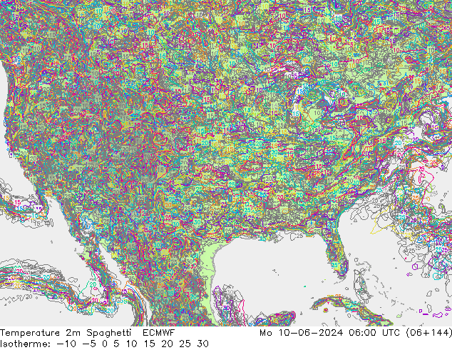 Sıcaklık Haritası 2m Spaghetti ECMWF Pzt 10.06.2024 06 UTC