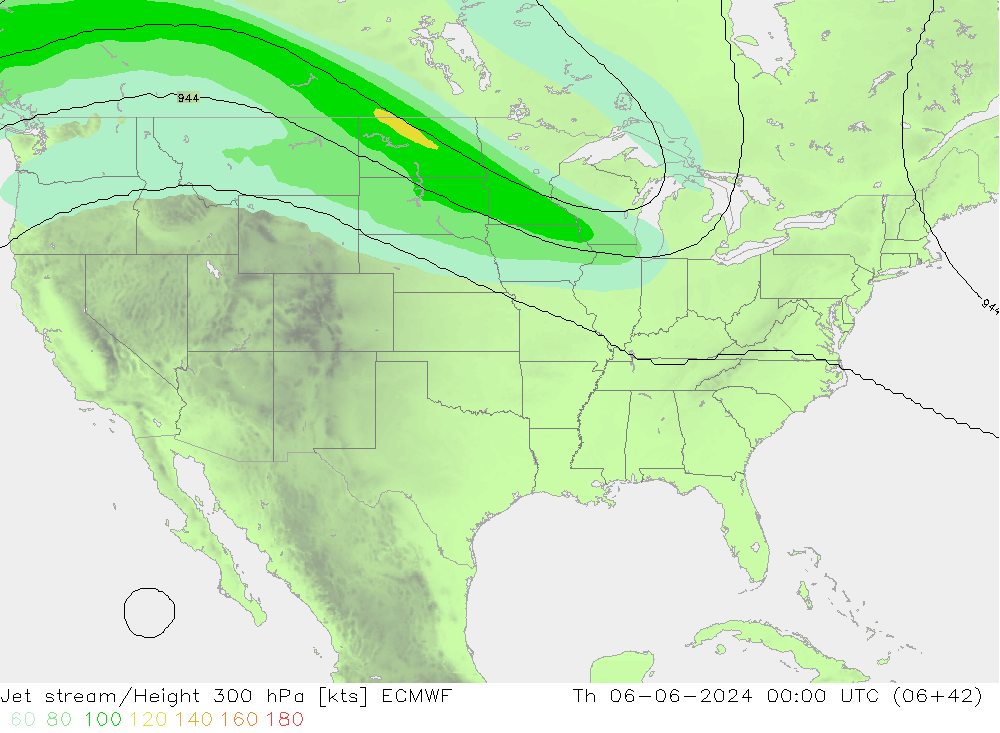 Jet stream/Height 300 hPa ECMWF Th 06.06.2024 00 UTC