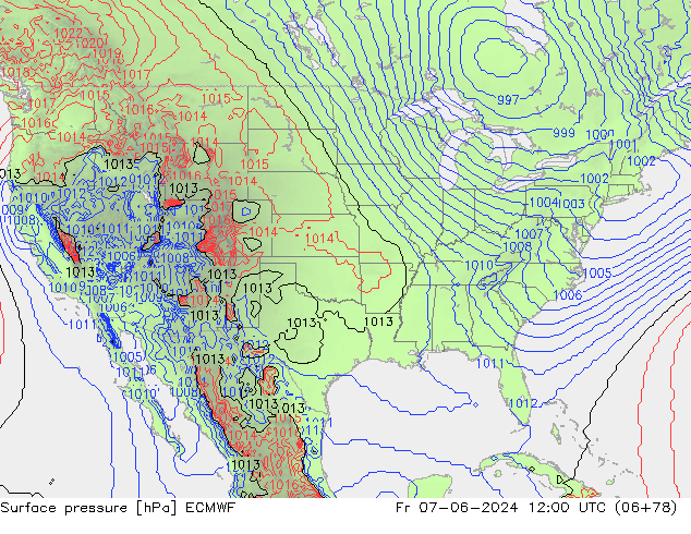 Yer basıncı ECMWF Cu 07.06.2024 12 UTC