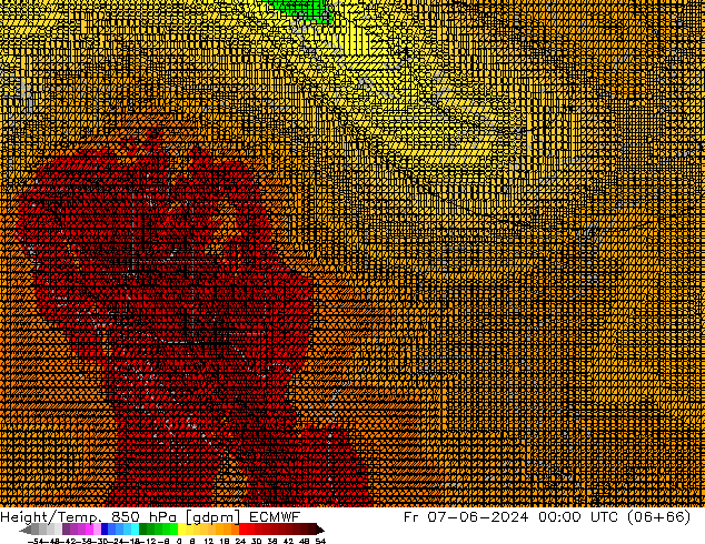 Géop./Temp. 850 hPa ECMWF ven 07.06.2024 00 UTC