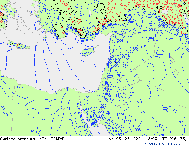 Atmosférický tlak ECMWF St 05.06.2024 18 UTC