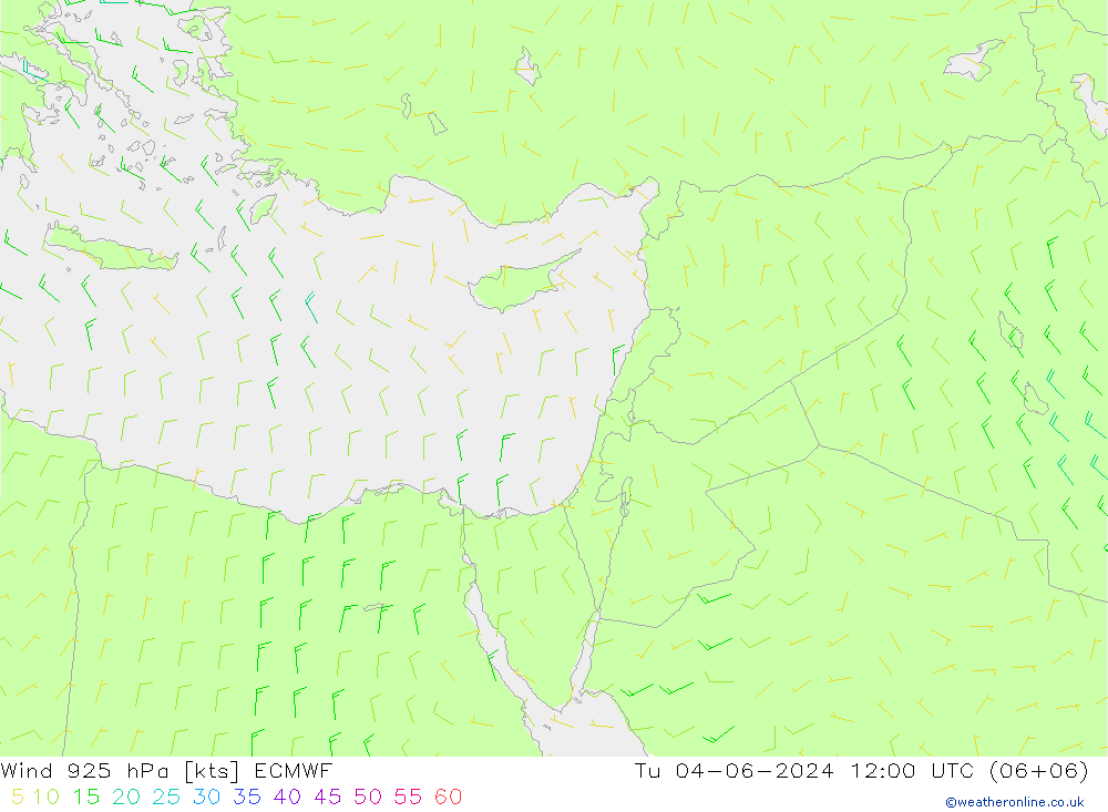 Vento 925 hPa ECMWF mar 04.06.2024 12 UTC