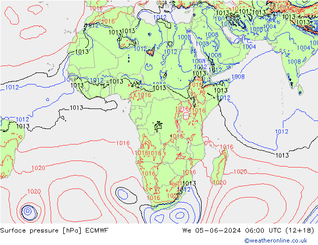 приземное давление ECMWF ср 05.06.2024 06 UTC