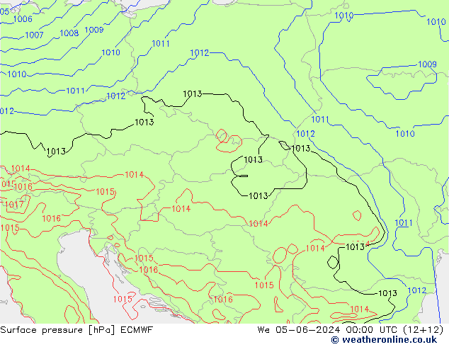 Luchtdruk (Grond) ECMWF wo 05.06.2024 00 UTC