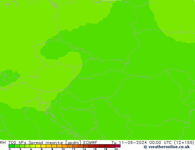 RH 700 hPa Spread ECMWF Tu 11.06.2024 00 UTC