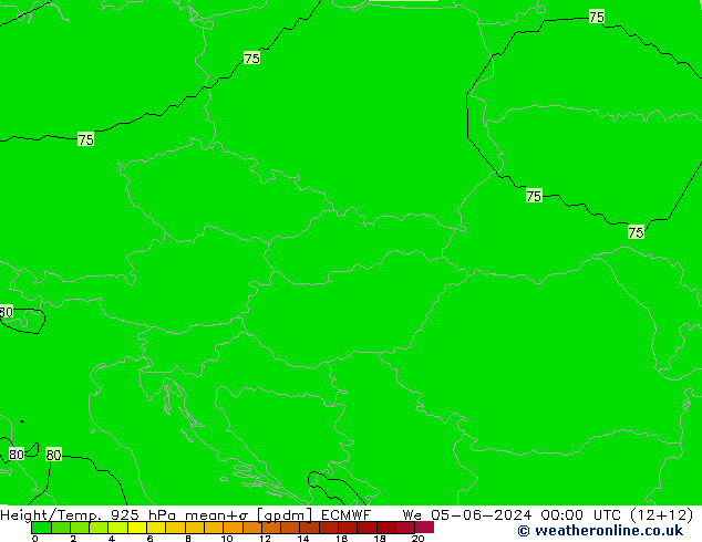 Height/Temp. 925 hPa ECMWF Qua 05.06.2024 00 UTC