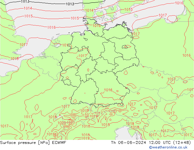 Bodendruck ECMWF Do 06.06.2024 12 UTC