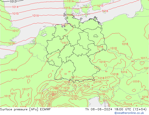 Yer basıncı ECMWF Per 06.06.2024 18 UTC