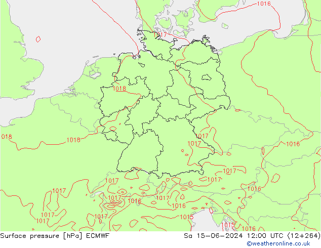 Yer basıncı ECMWF Cts 15.06.2024 12 UTC