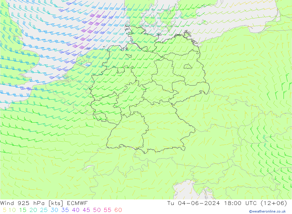 Wind 925 hPa ECMWF di 04.06.2024 18 UTC