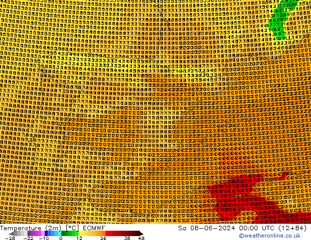 карта температуры ECMWF сб 08.06.2024 00 UTC