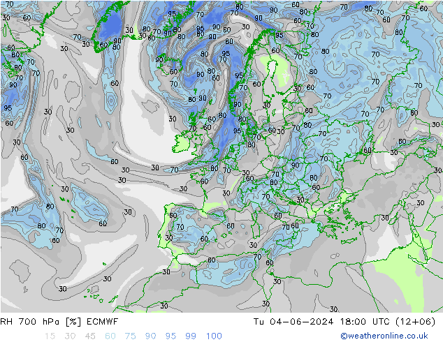 RV 700 hPa ECMWF di 04.06.2024 18 UTC