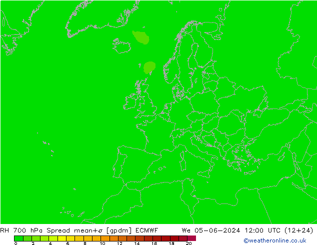 RH 700 hPa Spread ECMWF Mi 05.06.2024 12 UTC