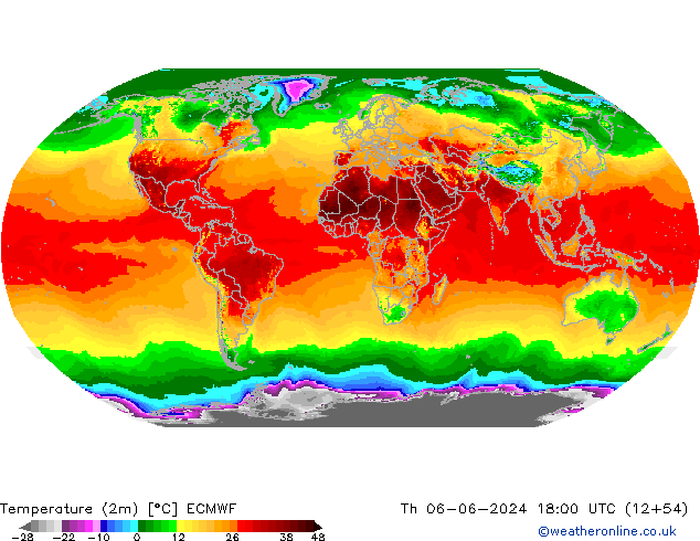 Temperature (2m) ECMWF Th 06.06.2024 18 UTC