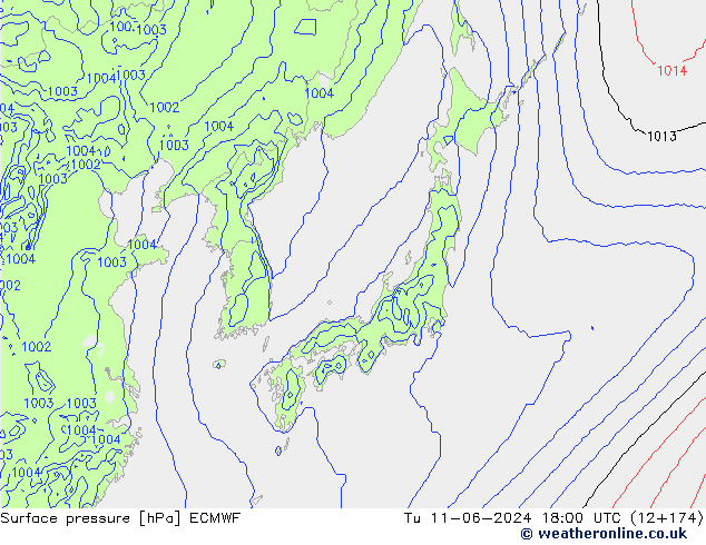 pression de l'air ECMWF mar 11.06.2024 18 UTC