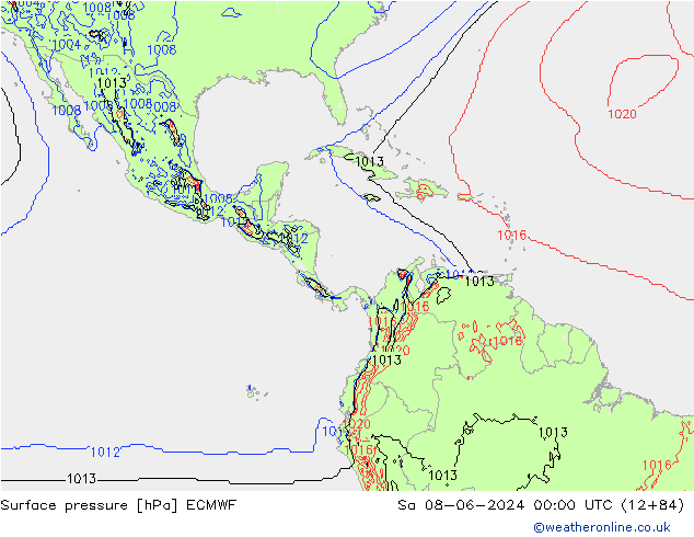 Atmosférický tlak ECMWF So 08.06.2024 00 UTC