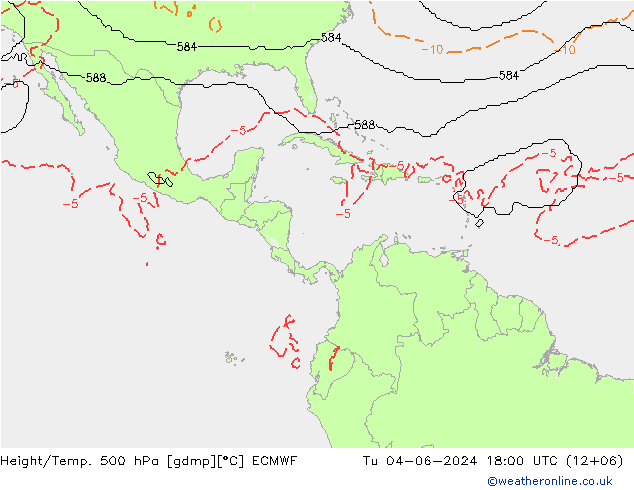 Yükseklik/Sıc. 500 hPa ECMWF Sa 04.06.2024 18 UTC