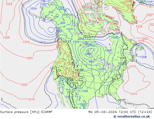 ciśnienie ECMWF śro. 05.06.2024 12 UTC