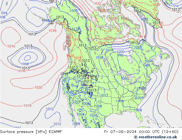 Surface pressure ECMWF Fr 07.06.2024 00 UTC