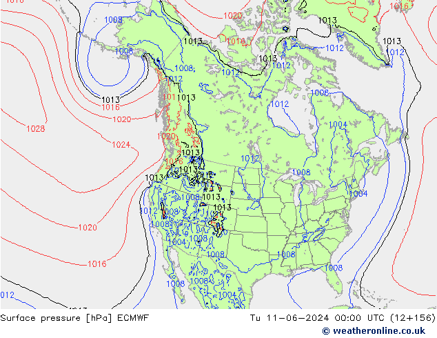 Yer basıncı ECMWF Sa 11.06.2024 00 UTC