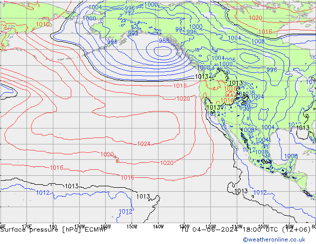 Presión superficial ECMWF mar 04.06.2024 18 UTC