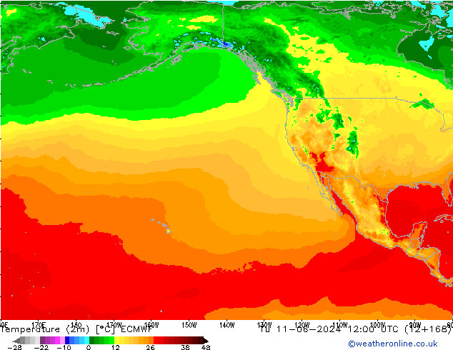 Temperatura (2m) ECMWF mar 11.06.2024 12 UTC