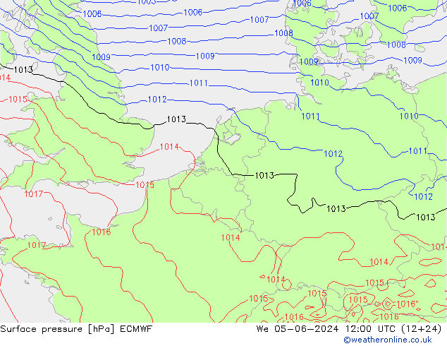 Bodendruck ECMWF Mi 05.06.2024 12 UTC