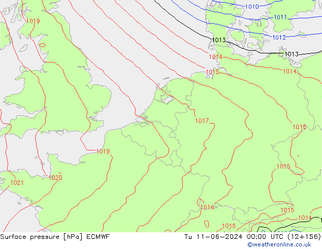 Bodendruck ECMWF Di 11.06.2024 00 UTC