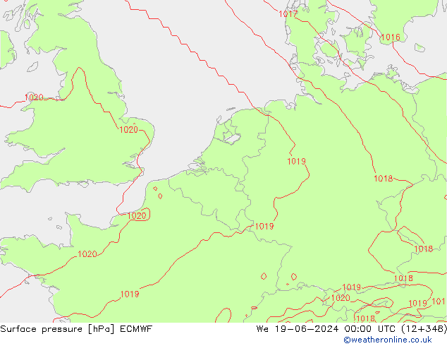 ciśnienie ECMWF śro. 19.06.2024 00 UTC