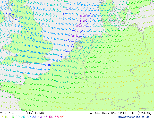 Wind 925 hPa ECMWF Di 04.06.2024 18 UTC