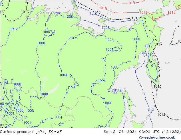 Yer basıncı ECMWF Cts 15.06.2024 00 UTC