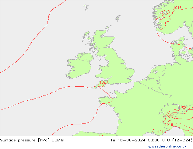 ciśnienie ECMWF wto. 18.06.2024 00 UTC