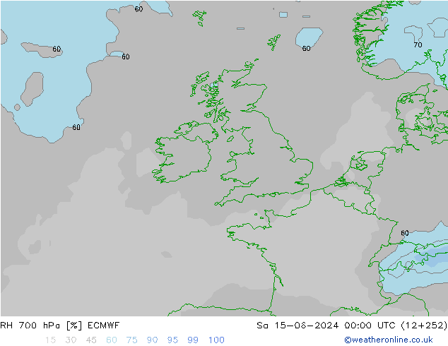 RH 700 hPa ECMWF Sa 15.06.2024 00 UTC