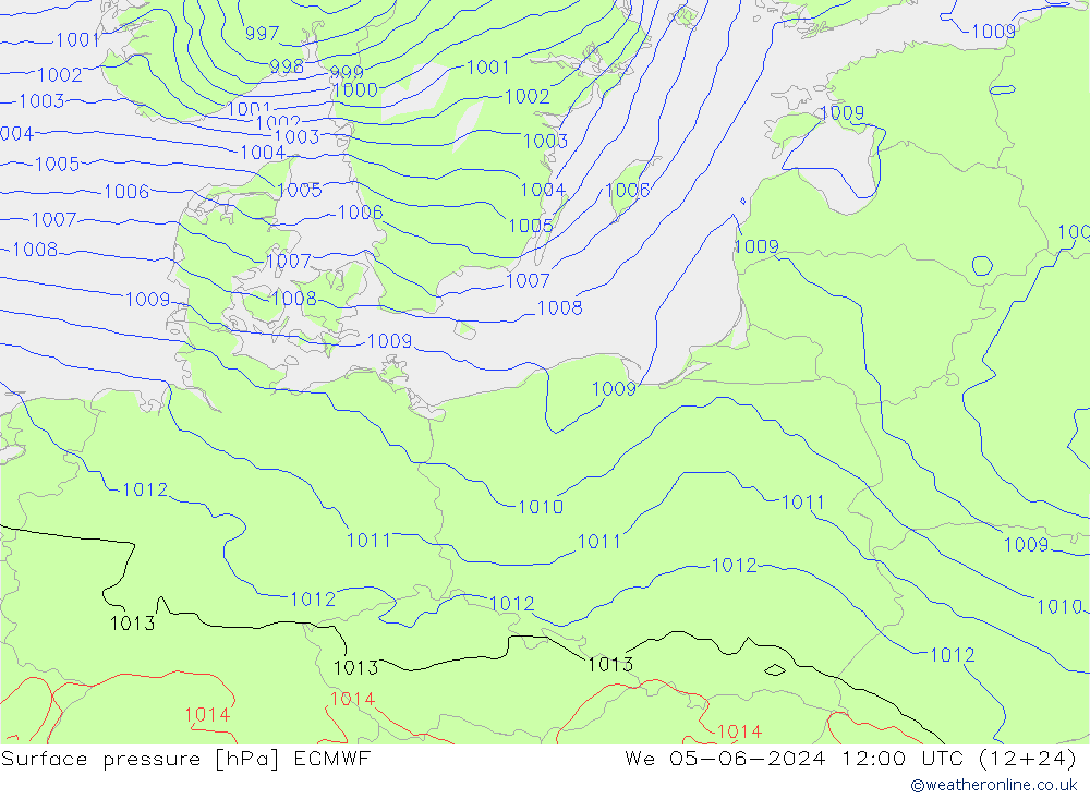 pression de l'air ECMWF mer 05.06.2024 12 UTC