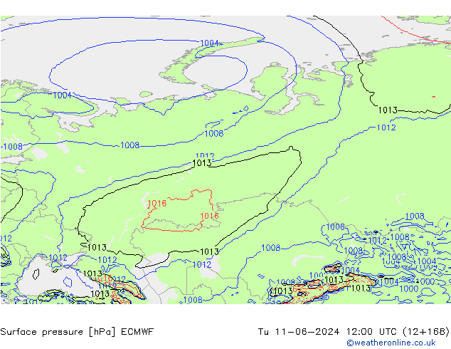 ciśnienie ECMWF wto. 11.06.2024 12 UTC