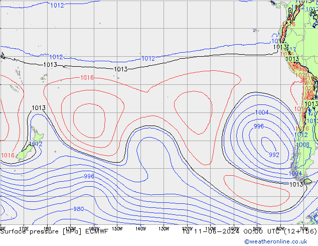 Bodendruck ECMWF Di 11.06.2024 00 UTC