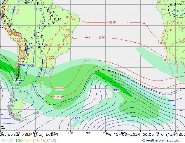 Straalstroom/SLP ECMWF wo 12.06.2024 00 UTC