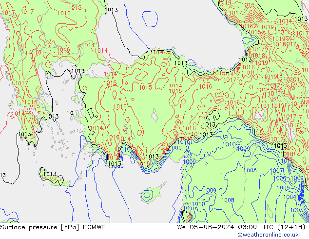 ciśnienie ECMWF śro. 05.06.2024 06 UTC