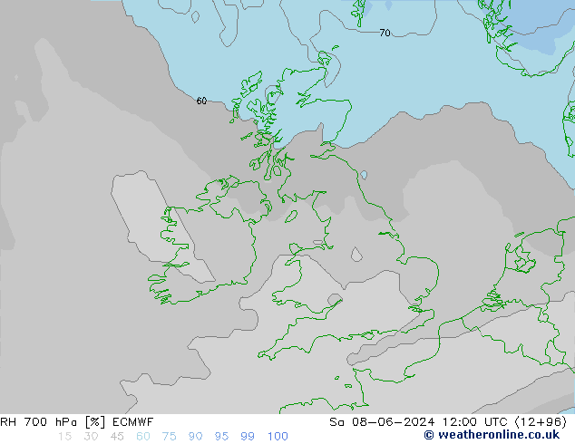 RH 700 гПа ECMWF сб 08.06.2024 12 UTC