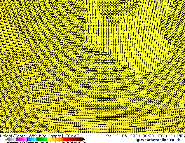 Height/Temp. 850 гПа ECMWF ср 12.06.2024 00 UTC