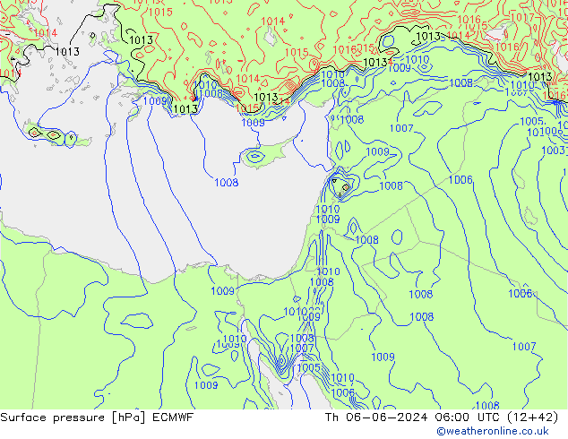 Yer basıncı ECMWF Per 06.06.2024 06 UTC