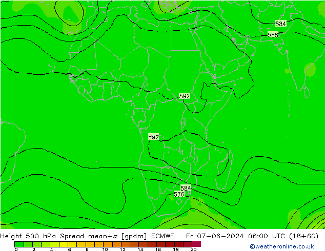 Height 500 hPa Spread ECMWF Fr 07.06.2024 06 UTC