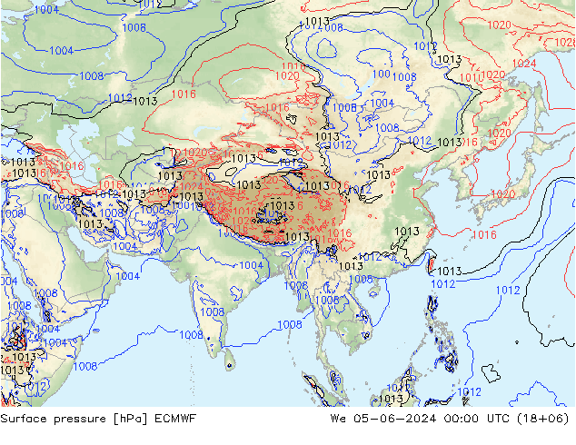 Surface pressure ECMWF We 05.06.2024 00 UTC