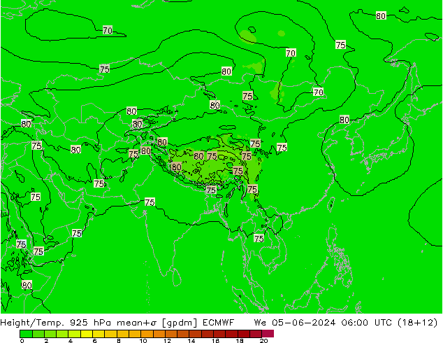 Height/Temp. 925 hPa ECMWF We 05.06.2024 06 UTC