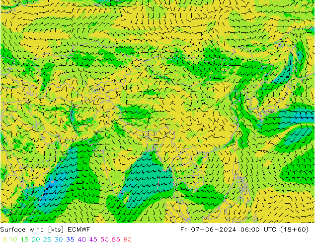 Bodenwind ECMWF Fr 07.06.2024 06 UTC