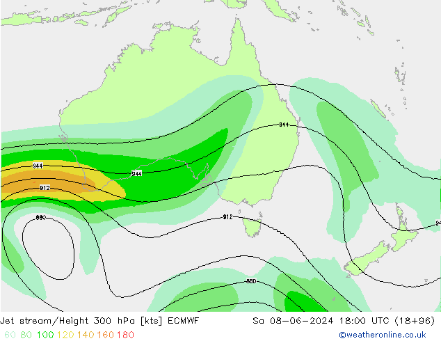 Jet stream ECMWF Sáb 08.06.2024 18 UTC